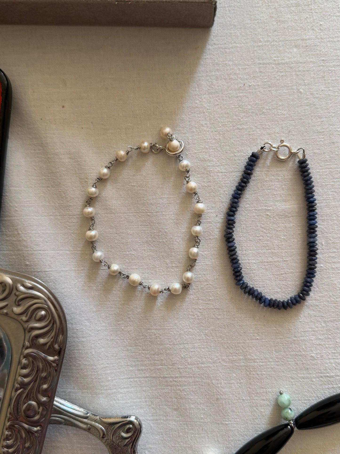 Rosary pearl bracelet
