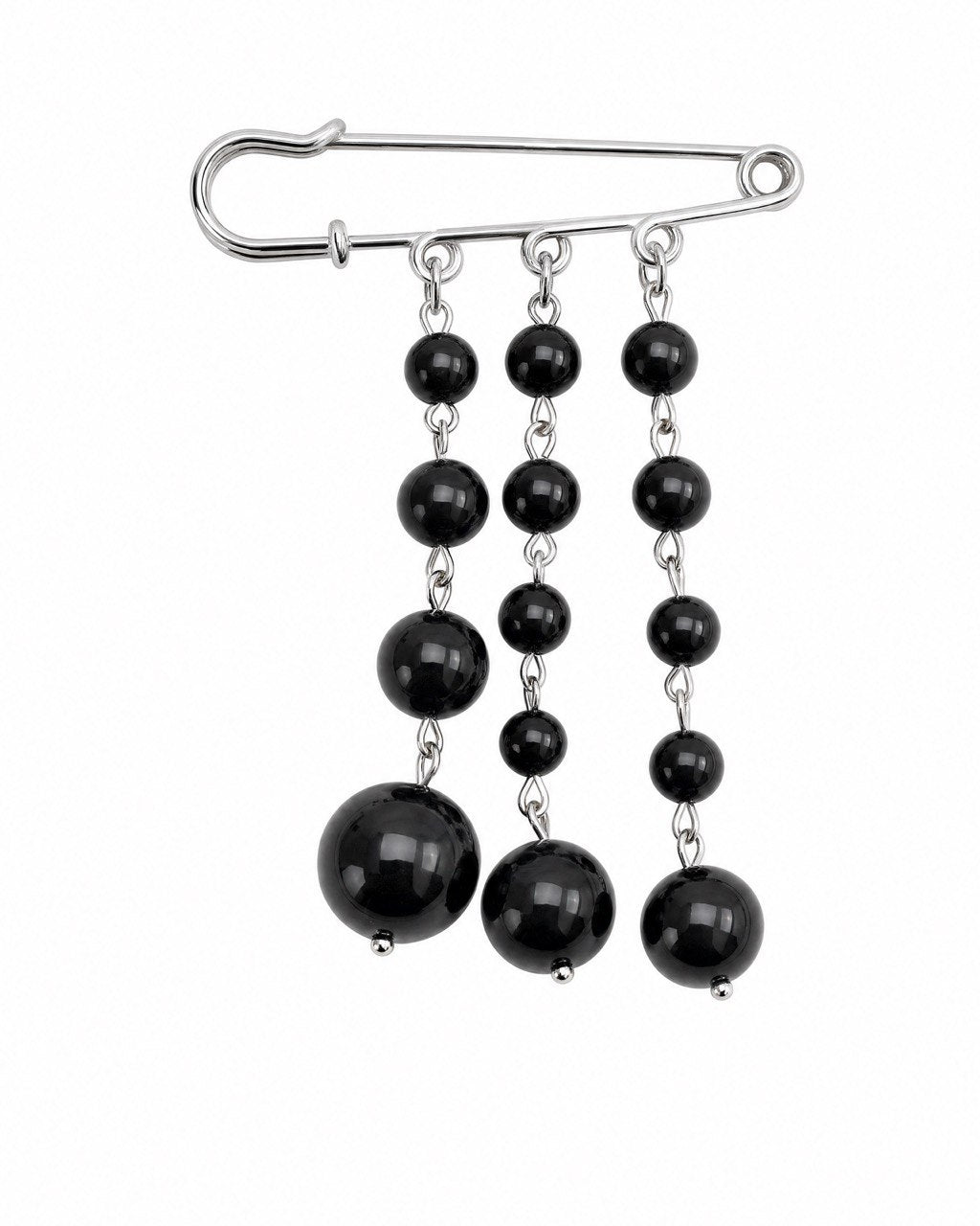 Black Onyx Rosary Pin