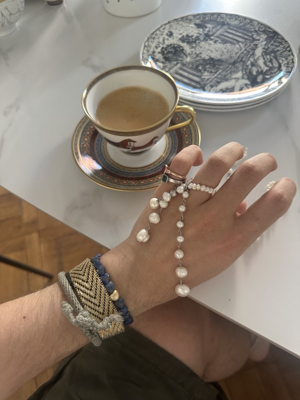 Tassel pearl ring
