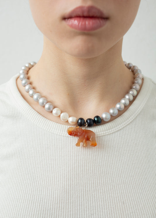 Grey Elephant Necklace