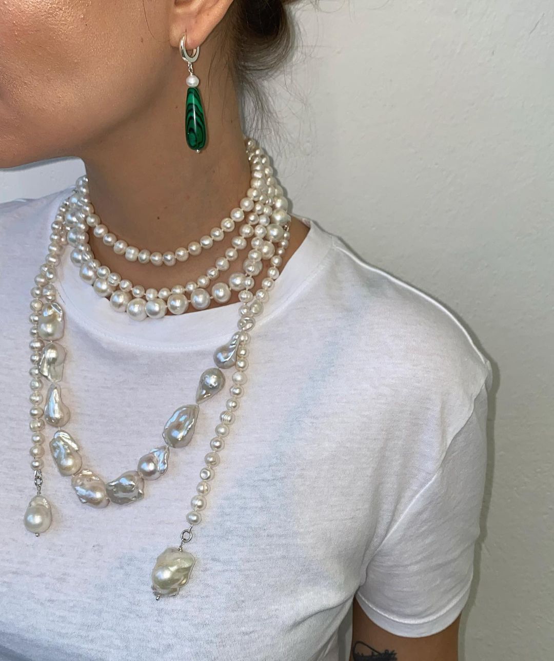 White Baroque Necklace