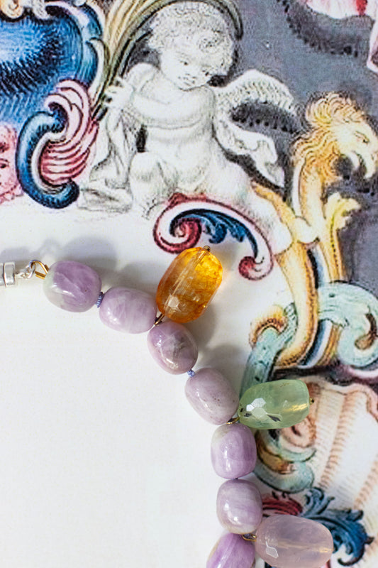 Candy mix stone necklace