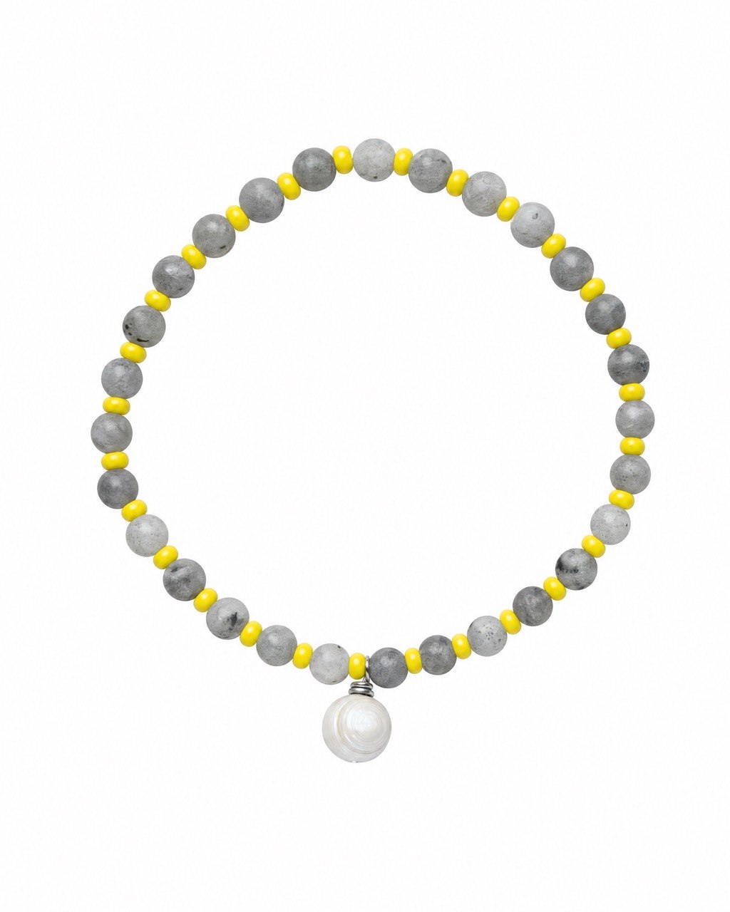 Labradorite yellow beads anklet