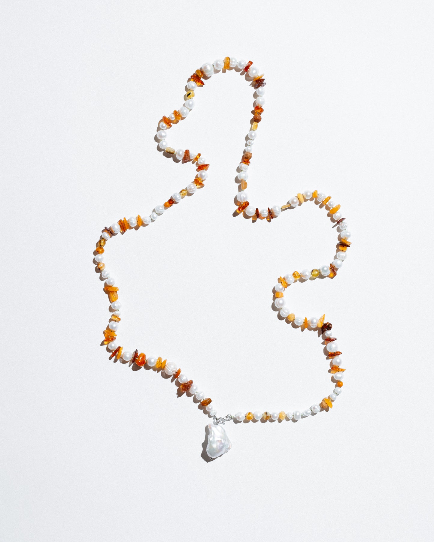 Amber and Pearl Necklace