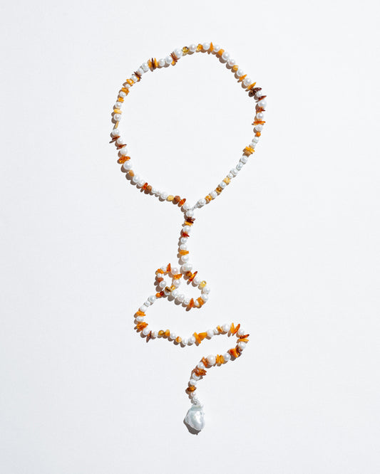 Amber and Pearl Necklace