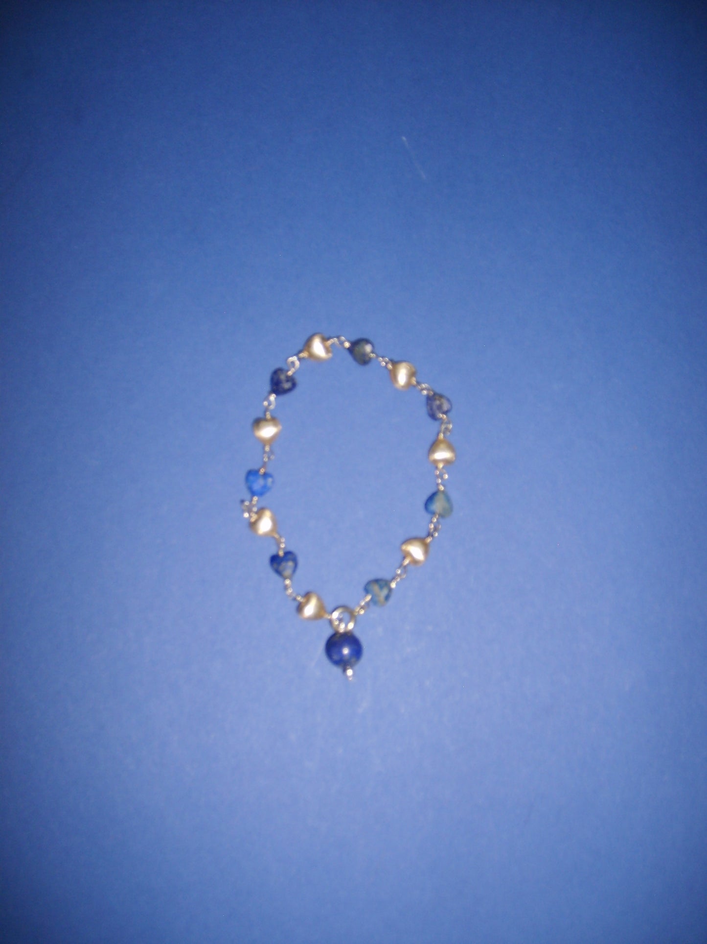 Silver and lapis lazuli bracelet