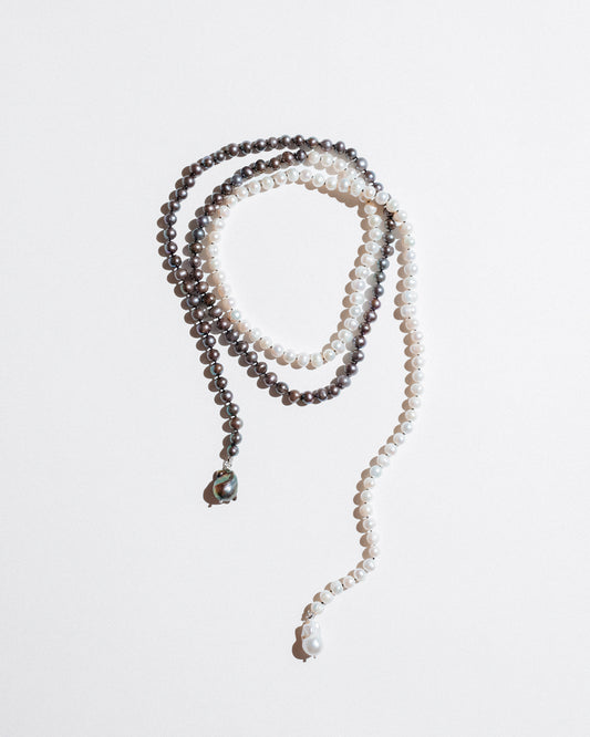 Black & White Scarf Necklace