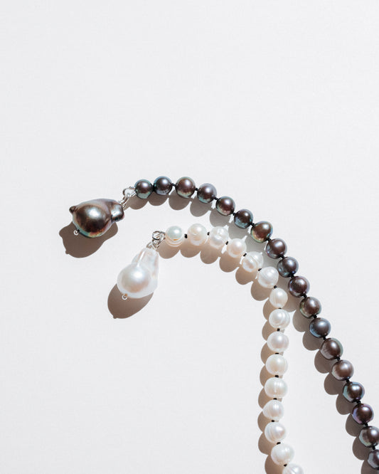 Black & White Scarf Necklace