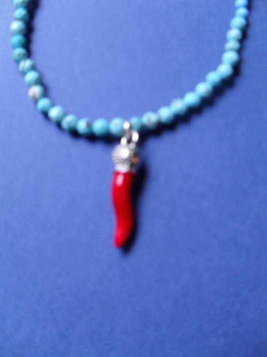 Turquenit Anklet with red pepper