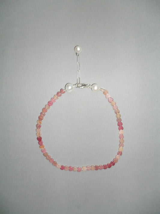 Medium rhodonite heart Necklace