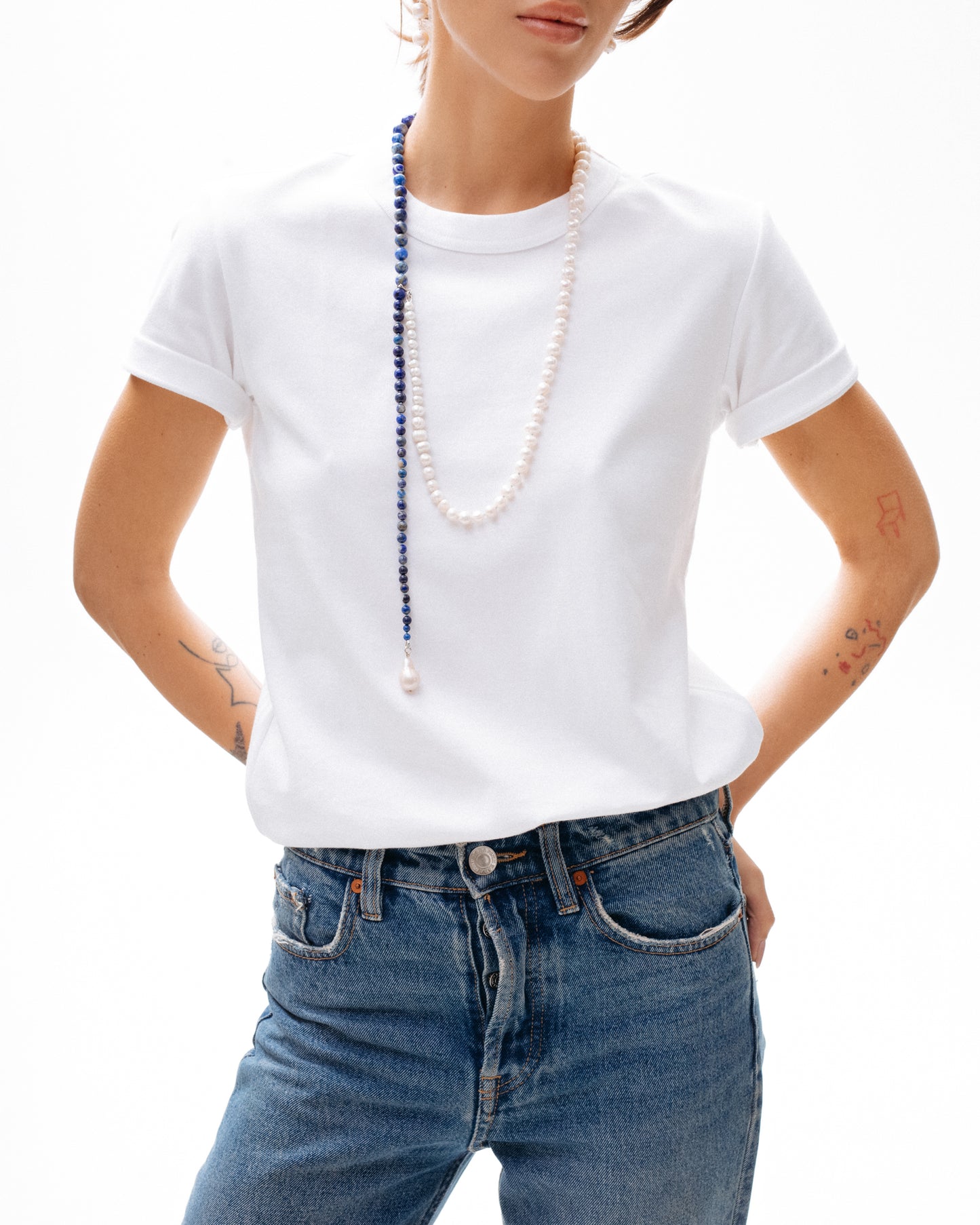 Lapis Lazuli and Pearl Necklace