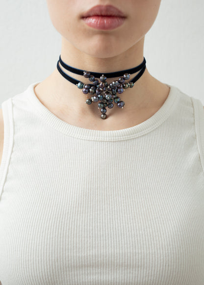 Snowflake Black Choker