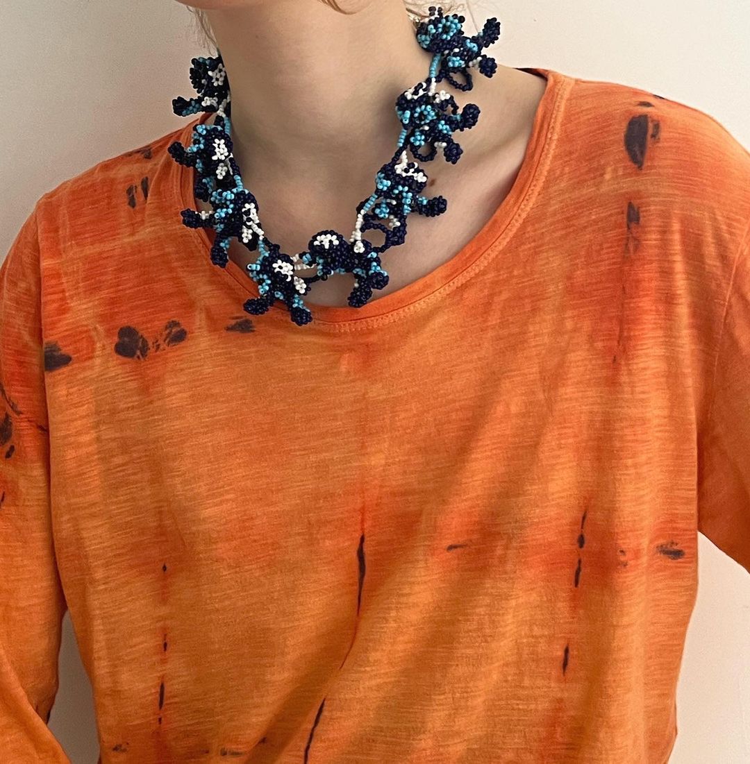 Teddy Bear J.A. Blue Necklace