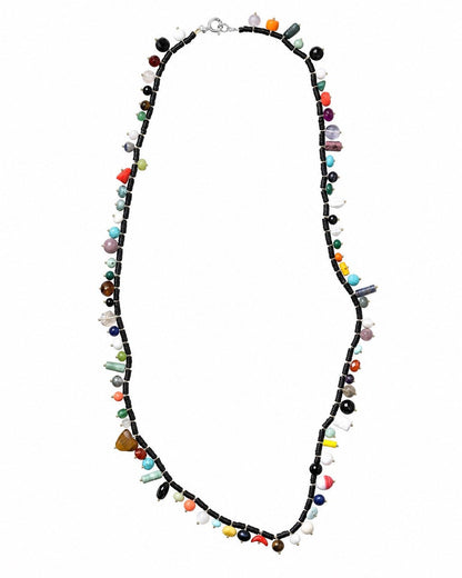 2-in-1 Black Onyx & Multi-Gemstone Convertible Necklace / Eyeglass Chain