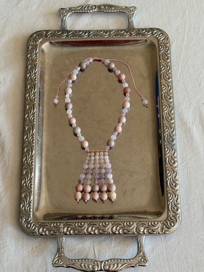 Pink tassel necklace