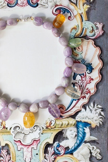 Candy mix stone necklace