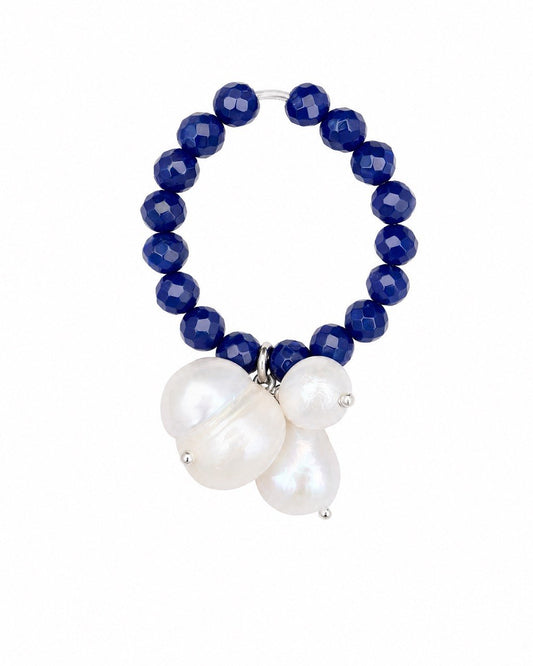 Cosmic Pearl Lapis Ring