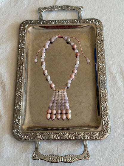 Pink tassel necklace