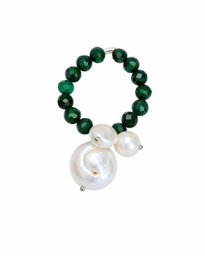 Cosmic Pearl Malachite ring
