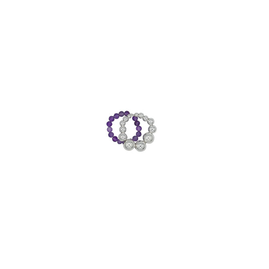 Double Babble Amethyst Ring