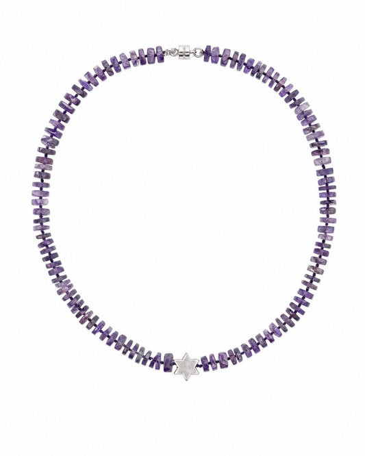 Silver Star Amethyst Choker