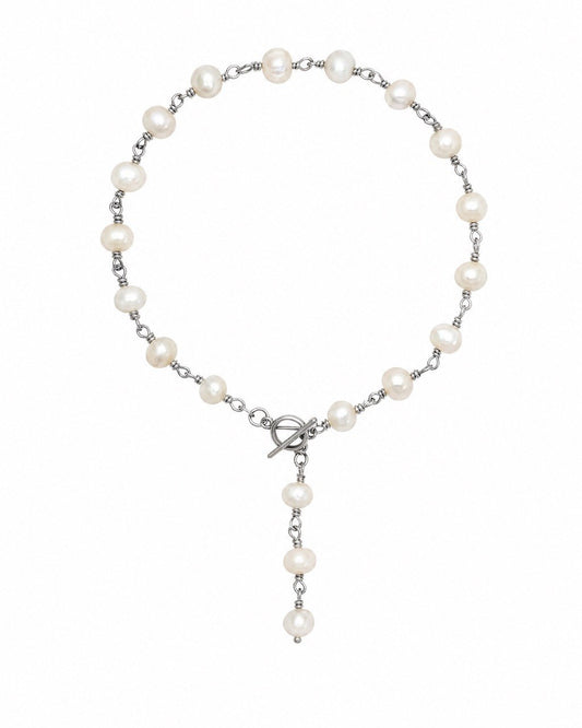 Rosary pearl bracelet