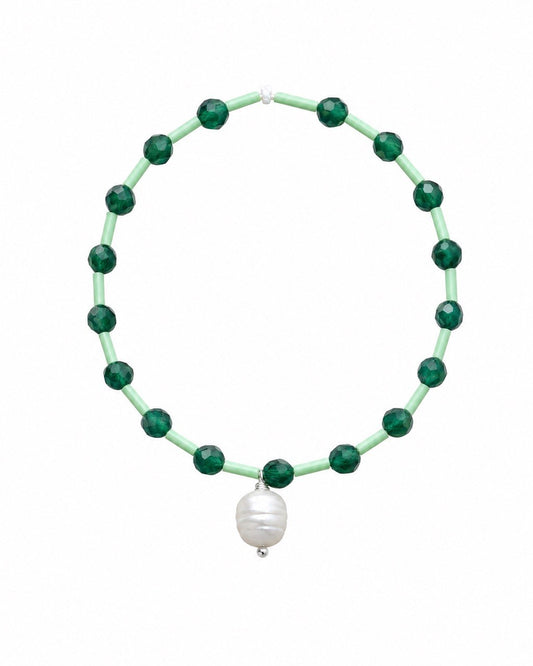 Green beaded anklet