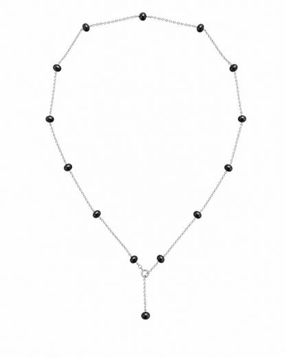 Black pearl chain rosary