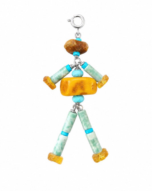 An amber, amazonite friend