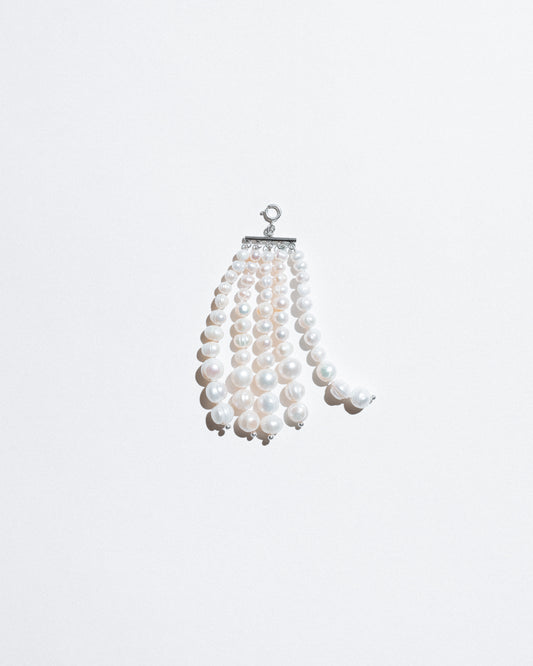 White Five-Strand Pearl Tassel