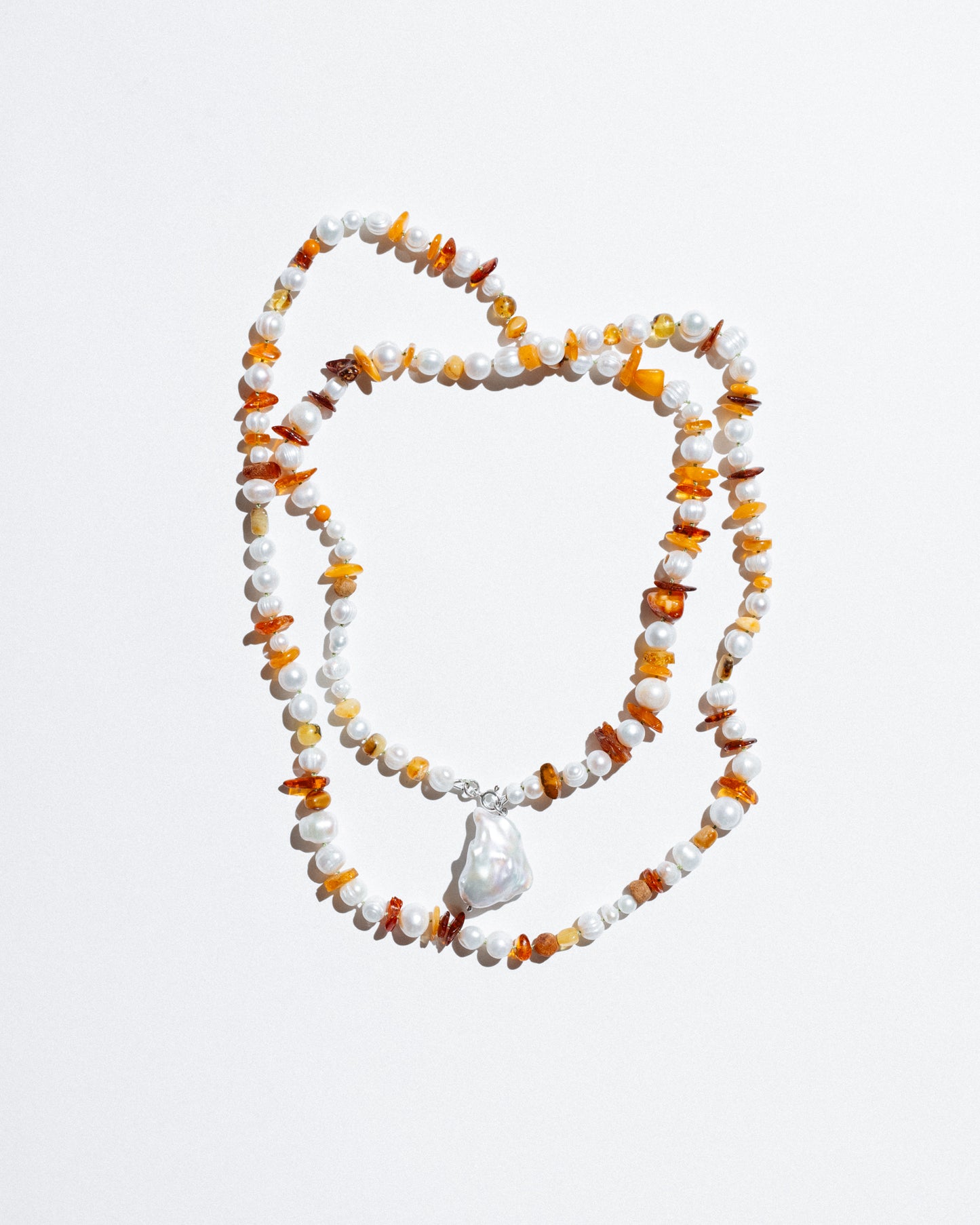 Amber and Pearl Necklace