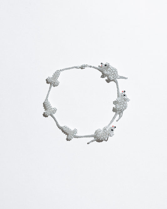 Silver Dicks and Rats Necklace