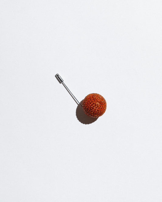Crystal Sphere Orange Brooch