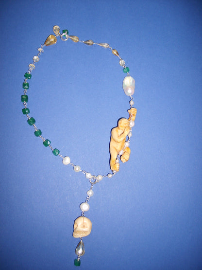 Necklace with a monkey