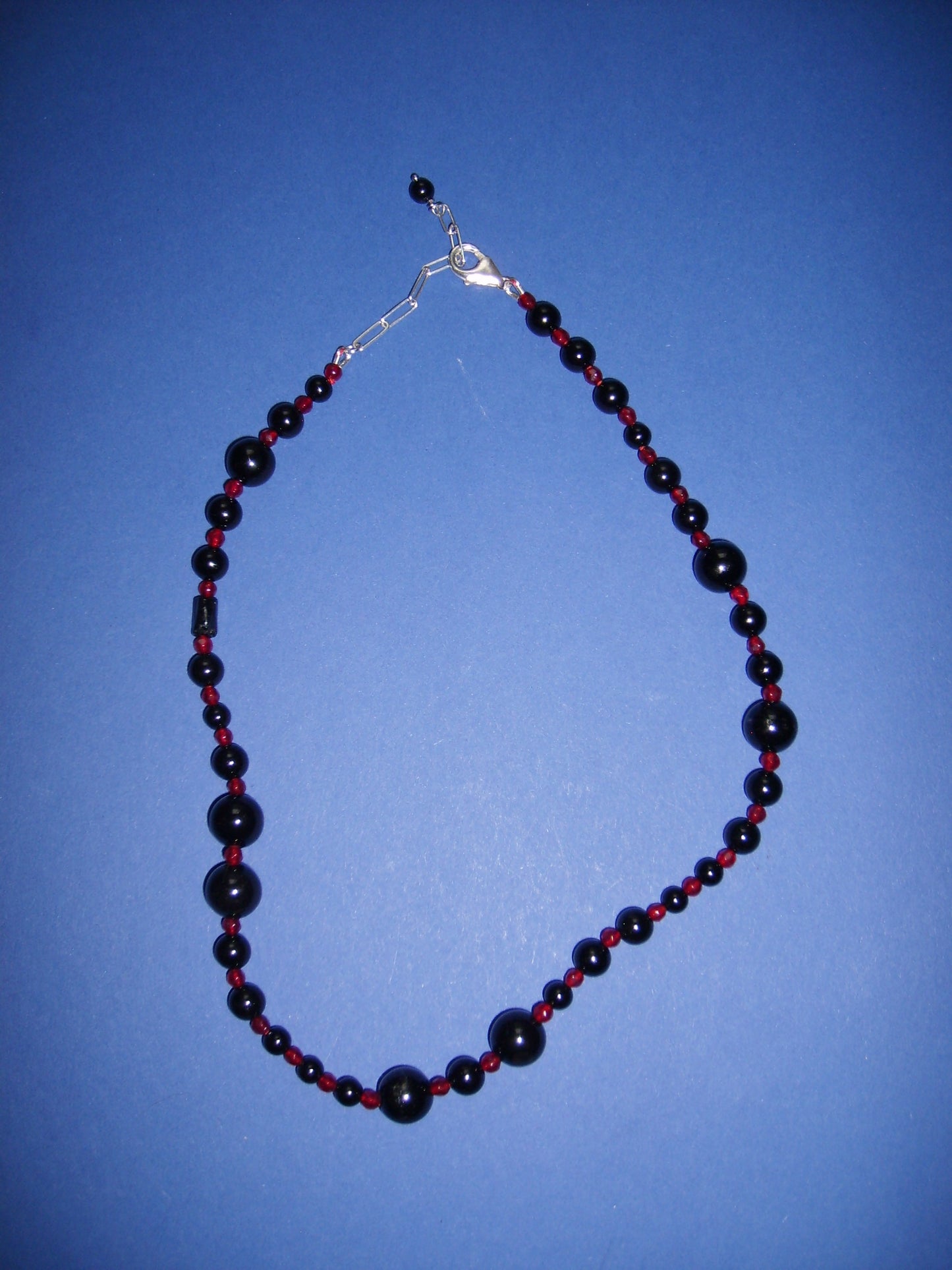 Long black onyx with pomegranate necklace
