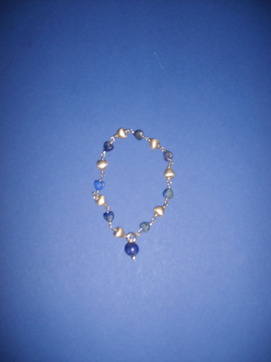 Silver and lapis lazuli bracelet