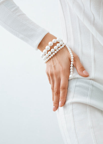 Triple Thread Pearl Bracelet