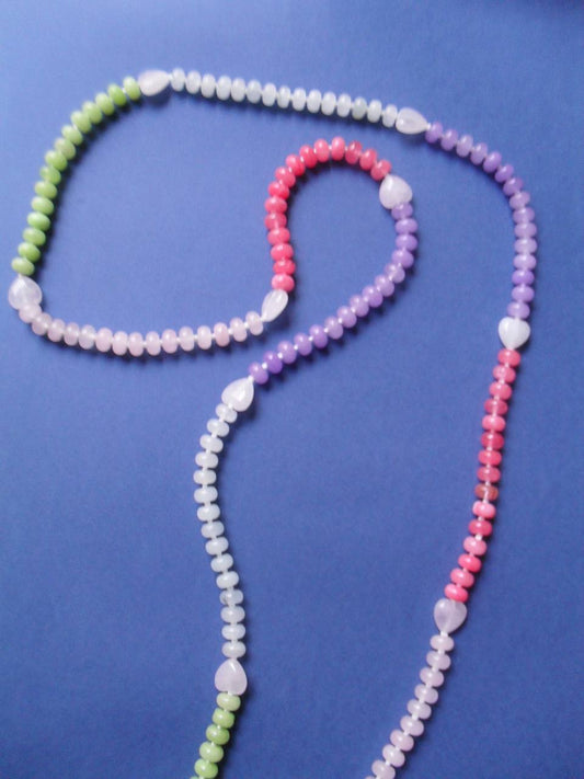 Multicolored agate and rose quartz Necklace