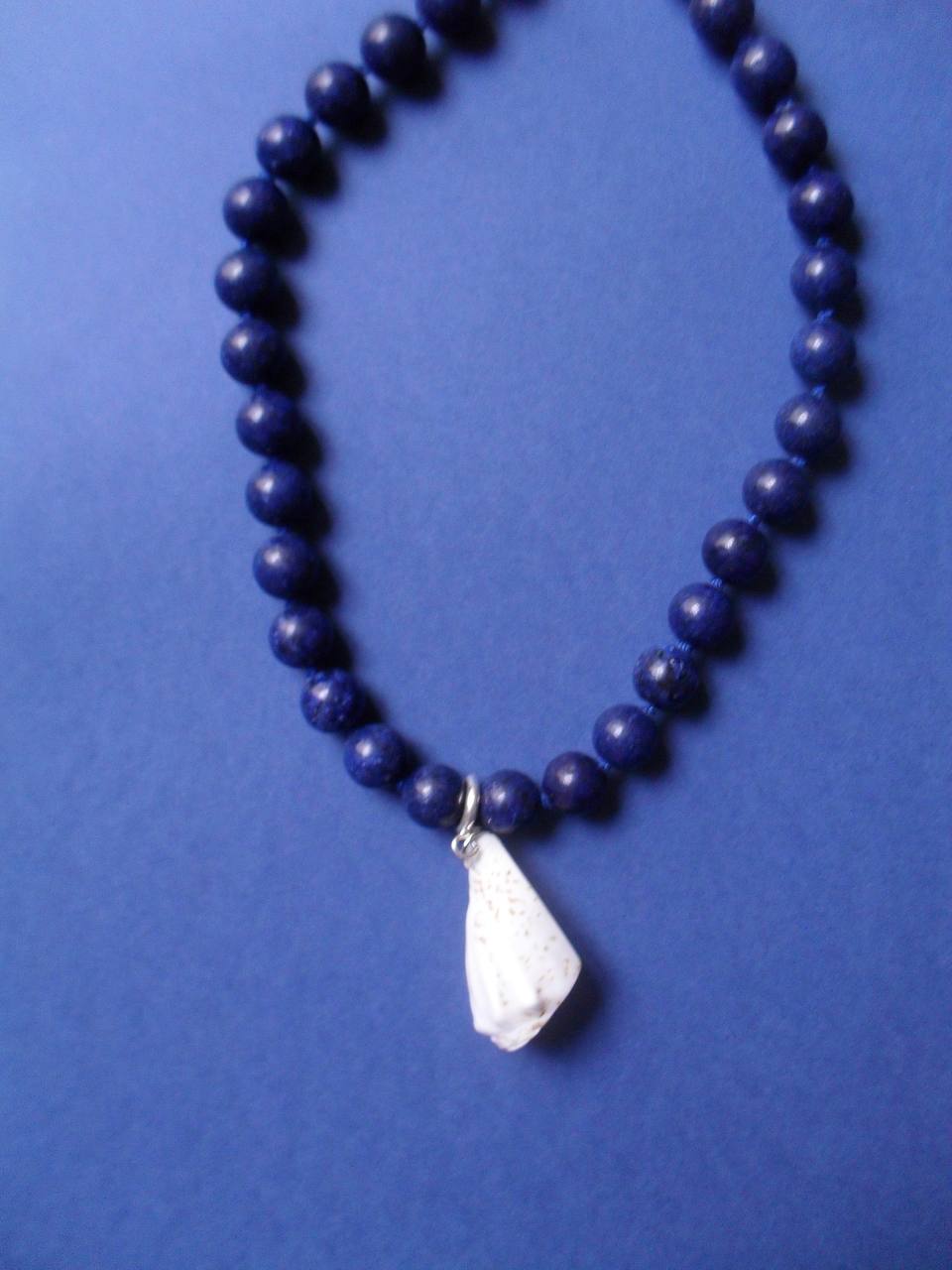 Lapis lazuli with shell necklace