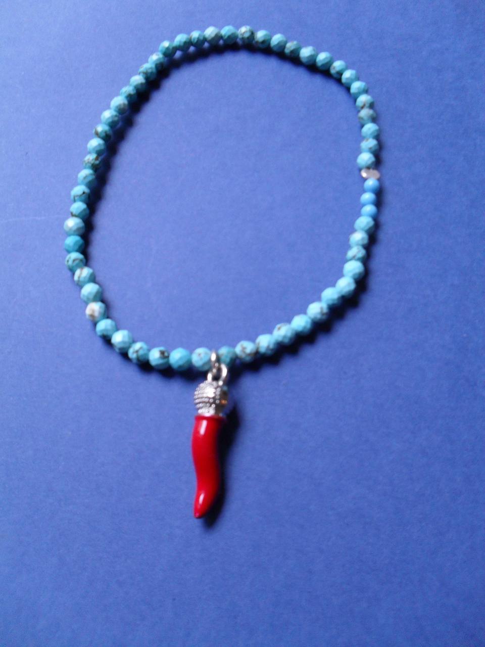 Turquenit Anklet with red pepper