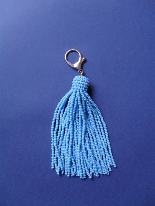 Blue beaded tassel Key-Ring