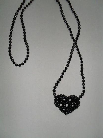 Black onyx crossbody with heart