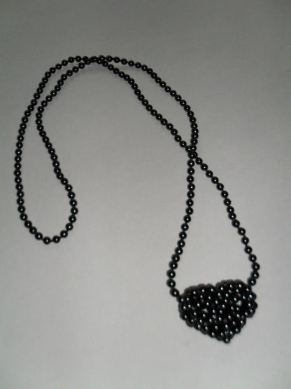 Black onyx crossbody with heart