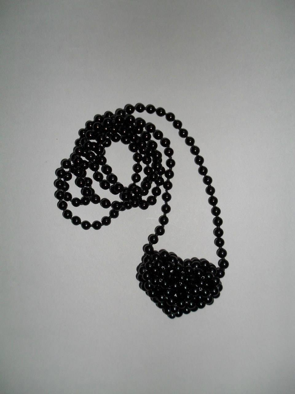 Black onyx crossbody with heart