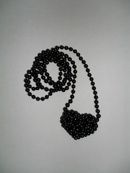 Black onyx crossbody with heart