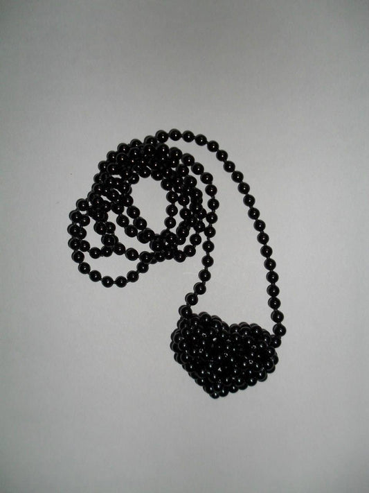 Black onyx crossbody with heart