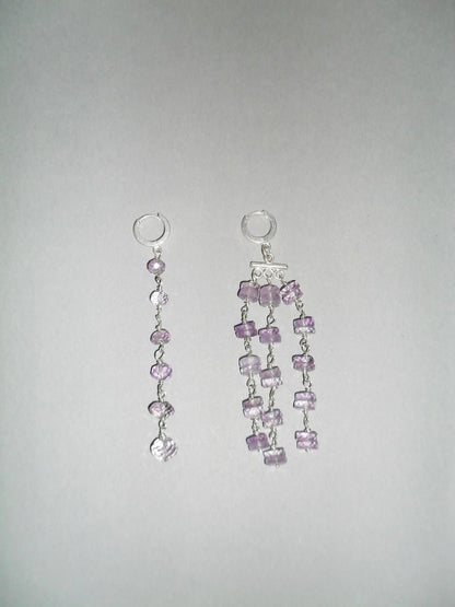 Asymmetrical Amethyst Earrings