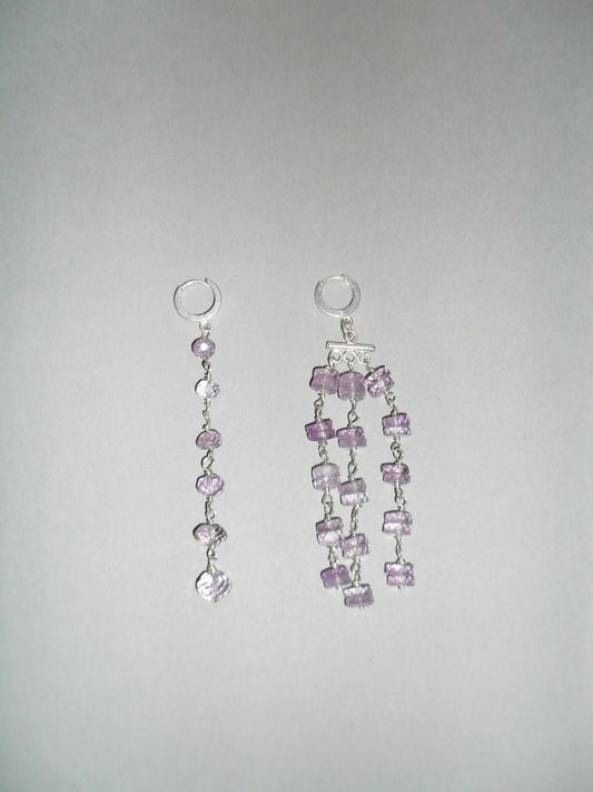Asymmetrical Amethyst Earrings