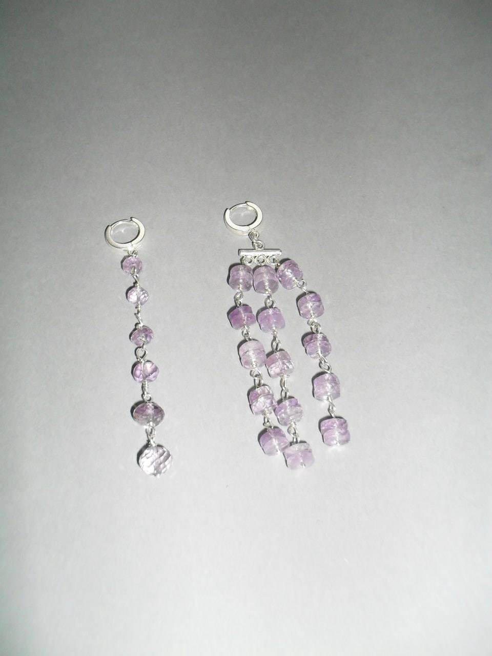Asymmetrical Amethyst Earrings