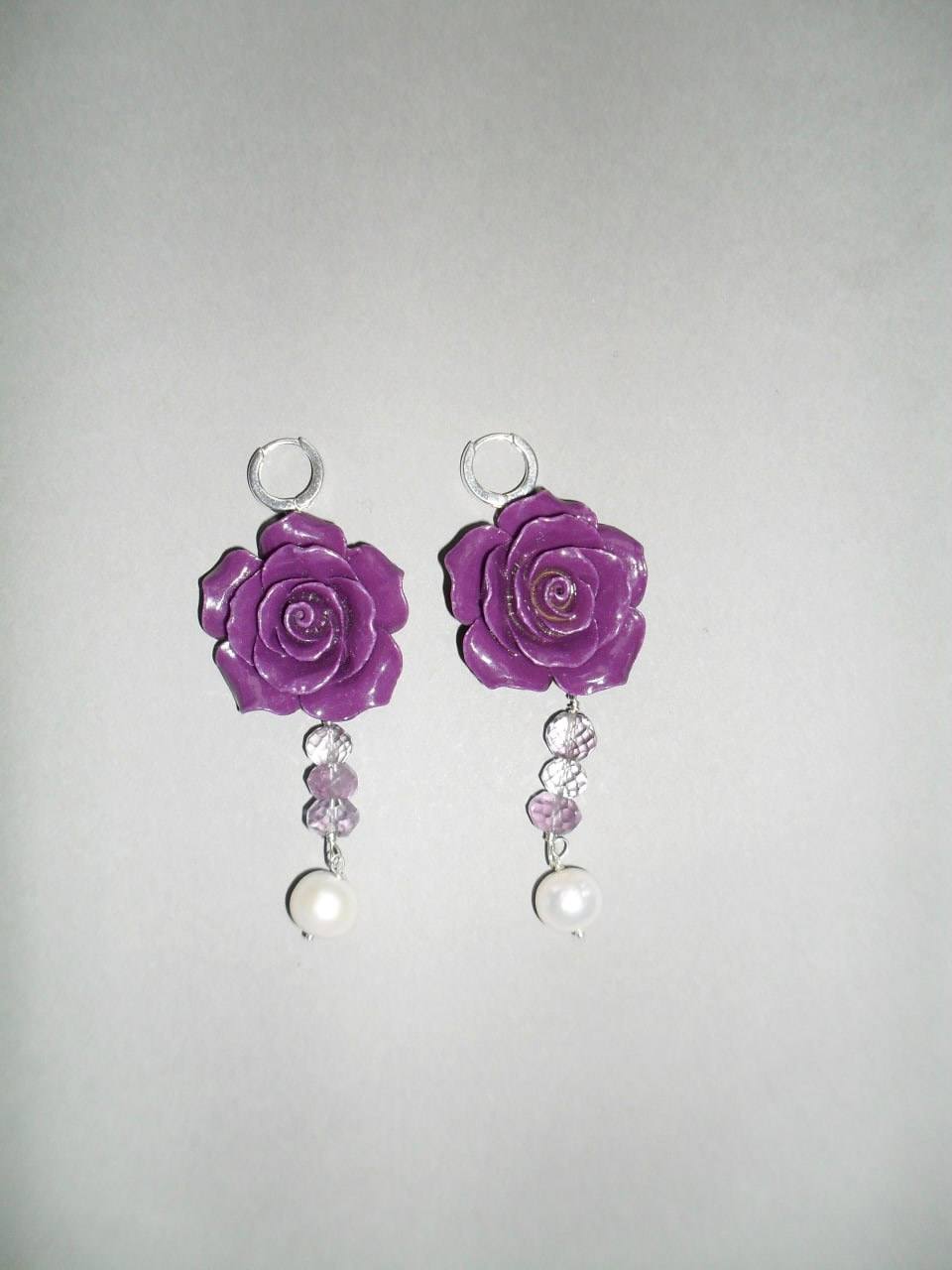 Purple Flower Earrings